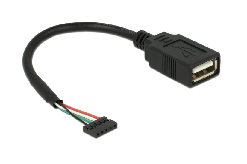 Delock - USB intern till extern adapter - USB till 5 stifts USB 2.0-rubrik - 15 cm
