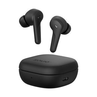 Savio TWS-12 hovedtelefoner/headset True Wireless Stereo (TWS) I ørerne Opkald/musik USB Type-C Bluetooth Sort