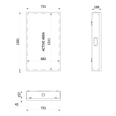 Multibrackets M Pro Series OH55 F/B/A-S/DX h&ouml;lje - f&ouml;r platt panel - svart