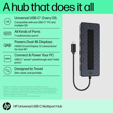 HP Universal USB-C Multiport Hub - dockingstation - USB-C - HDMI, DP