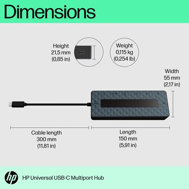 HP Universal USB-C Multiport Hub - dockingstation - USB-C - HDMI, DP