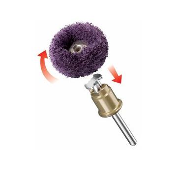 Dremel EZ SpeedClic 512S - polerskiva - f&ouml;r plast, sandwichmaterial, metallr&ouml;r, sp&aring;nskiva, plywood, st&aring;l, laminat, fiberplatta, l&ouml;vtr&auml;, koppar, tr&auml;faner, mjuk metall, m&auml;ssing - 2 delar