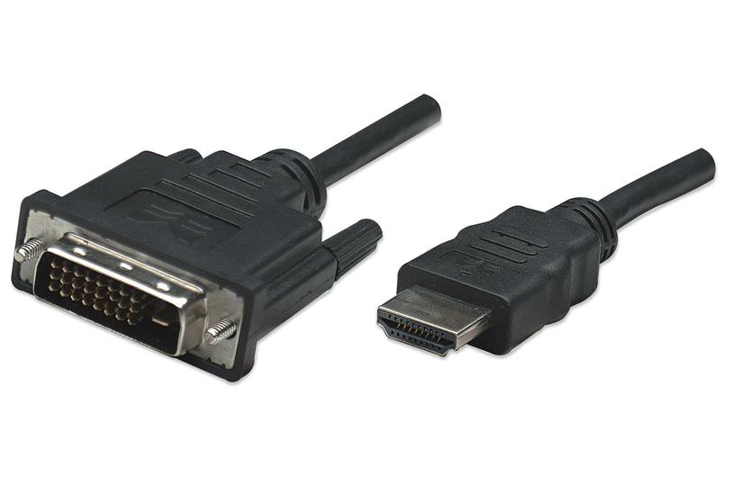 Manhattan 322782 videokabel adapter 1 m HDMI Type A (Standard) DVI-D Sort
