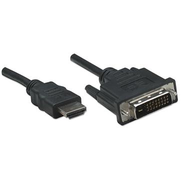 Manhattan 322782 videokabel adapter 1 m HDMI Type A (Standard) DVI-D Sort