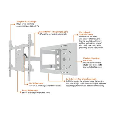 Multibrackets M Hospitality Flexarm with STB Enclosure konsol - för LCD-display - vit