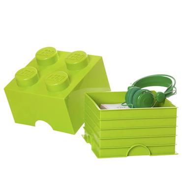 LEGO Storage Brick 4Light Yellowish Green Legetøjsopbevaringsboks Fritstående Lysegrøn