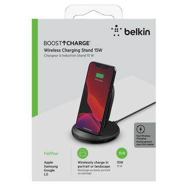 Belkin BoostCharge trådløs opladningspude - + AC-strømadapter - 15 Watt
