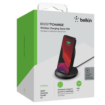 Belkin BoostCharge trådløs opladningspude - + AC-strømadapter - 15 Watt