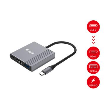 Equip Adapter USB-C -> HDMI,USB3.0,PD        4K60Hz 0.15m gr
