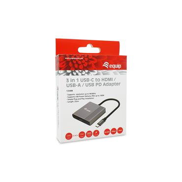 Equip Adapter USB-C -> HDMI,USB3.0,PD        4K60Hz 0.15m gr
