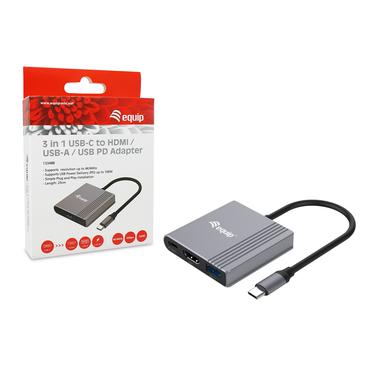 Equip Adapter USB-C -> HDMI,USB3.0,PD        4K60Hz 0.15m gr