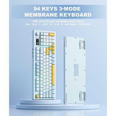 Onikuma Tastatur - Saxskift - Bluetooth, 2.4G trådløs, ledningsbunden