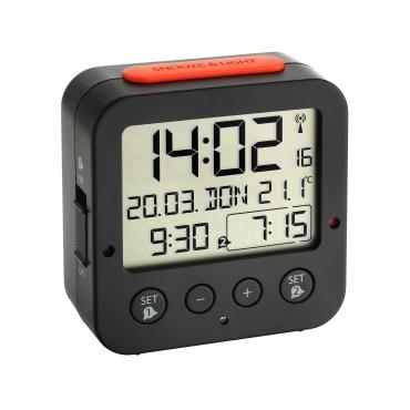 TFA-Dostmann 60.2528.01 v&aelig;kkeur Digital alarmur Sort