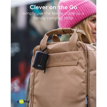 Power Bank 10,000 mAh with Built-In USB-C™ Cable, black