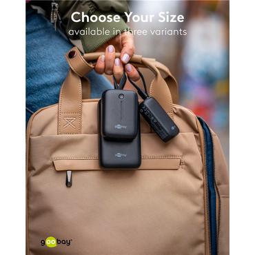 Power Bank 10,000 mAh with Built-In USB-C™ Cable, black