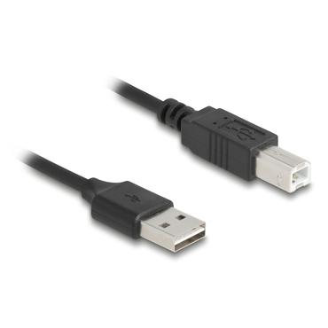 Delock Coiled Cable EASY-USB 2.0 Type-A male to USB Type-B male 0.5 m to 0.8 m black