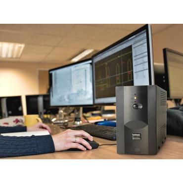 Gembird UPS-PC-1202AP UPS-enhed Interaktivt indgangsstik 1,2 kVA 720 W 4 AC stikkontakt(er)