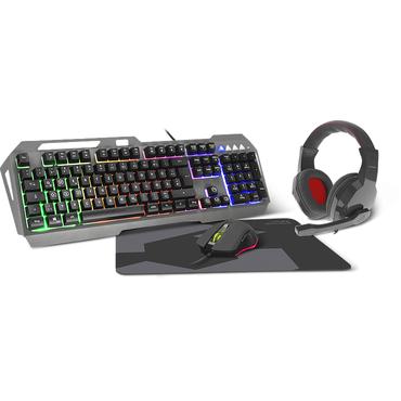 SpeedLink LUNERA Kabelgebunden, USB Gaming-Tastatur, Maus-Set Beleuchtet, Multimediatasten Deutsch, QWERTZ, Windows® Schwarz (SL-670305-BK)