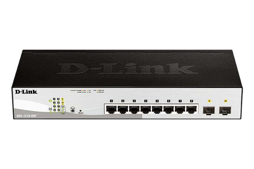 D-Link Web Smart DGS-1210-08P - switch - 8 portar - Administrerad - rackmonterbar