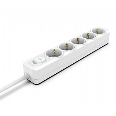 INCA Steckdosenleiste IPW-44GB  5fach, LED Anz. Wei&Atilde;    1,5m