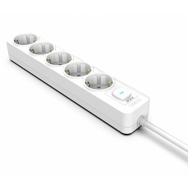 INCA Steckdosenleiste IPW-44GB  5fach, LED Anz. Wei&Atilde;    1,5m