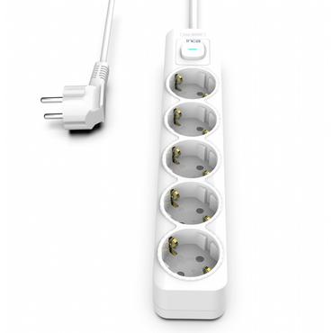 INCA Steckdosenleiste IPW-44GB  5fach, LED Anz. Wei&Atilde;    1,5m