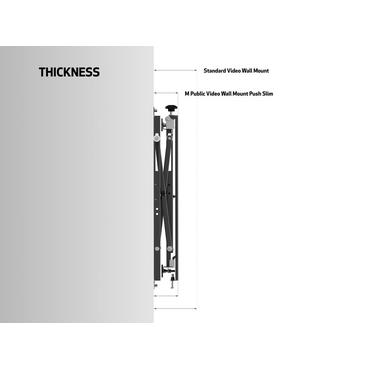 Multibrackets M Public Video Wall Mount Push Slim konsol - för LCD-display - svart