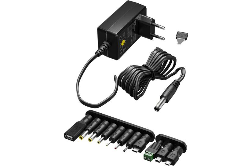 Universal Power Supply 3 V - 12 V, Max. 12 W, A - incl. 11 adapters  7 DC adapters plus USB-C&trade;, USB-