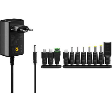 Universal Power Supply 3 V - 12 V, Max. 12 W, A - incl. 11 adapters  7 DC adapters plus USB-C&trade;, USB-