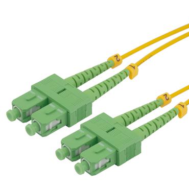 Deltaco OS2 Fiber cable, SC - SC, duplex, APC/APC, 3,0m