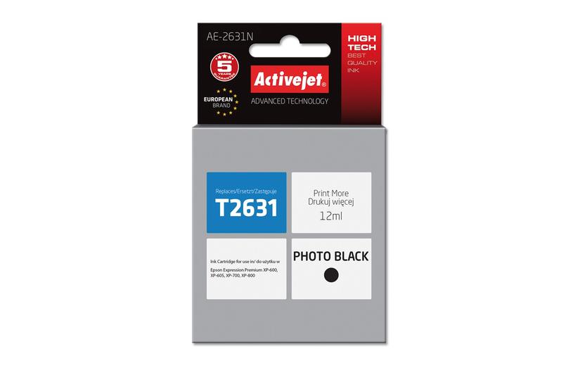 Activejet AE-2631N bl&aelig;k (erstatning Epson 26 T2631; Supreme; 12 ml; sort)