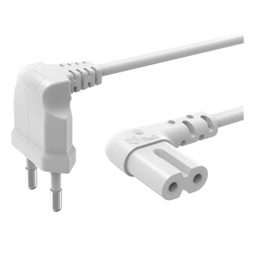 HAMA Power Cable Euro Plug Angled White 5.0m