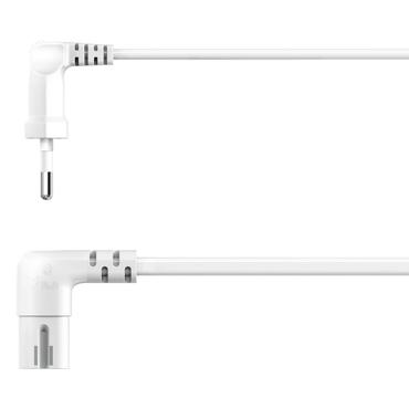 HAMA Power Cable Euro Plug Angled White 5.0m