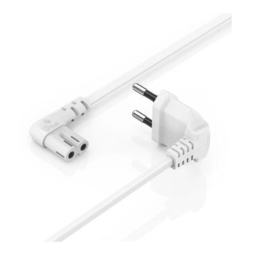 HAMA Power Cable Euro Plug Angled White 5.0m