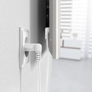 HAMA Power Cable Euro Plug Angled White 5.0m