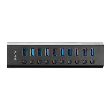Lindy 10 Port USB 3.0 Hub mit Ein-/Ausschaltern Schlie&szlig;en sie bis zu 10 USB-Ger&auml;te an - jeder Port ist einzeln schaltbar. (43370)