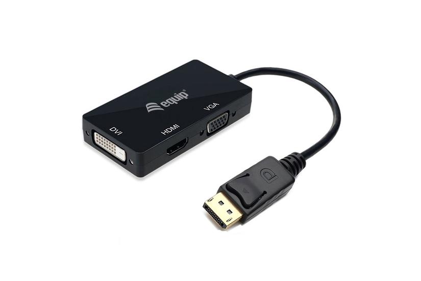 Equip 133441 videokabel adapter 0,24 m DisplayPort DVI-D + VGA (D-Sub) + HDMI Sort