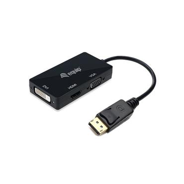 Equip 133441 videokabel adapter 0,24 m DisplayPort DVI-D + VGA (D-Sub) + HDMI Sort