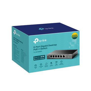 TP-Link TL-SG1006PP netværksswitch Ikke administreret Gigabit Ethernet (10/100/1000) Strøm over Ethernet (PoE) Grå