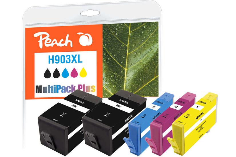 Peach PI300-865 bl&aelig;kpatron 5 stk Kompatibel H&oslash;jt (XL) udbytte Sort, Bl&aring;, Magenta, Gul