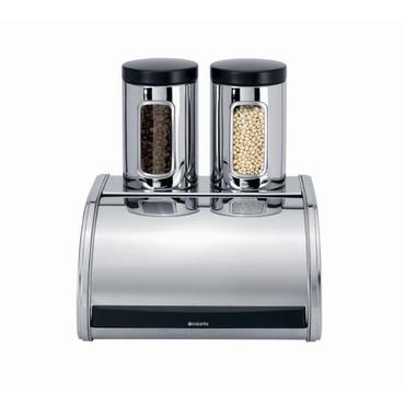 Brabantia Klappbrotkasten Front rund, Stahl glänz., med