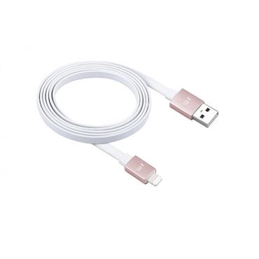 JustMobile DC-268RG Lightning kabel 1,2 m Lyser&oslash;d, Hvid