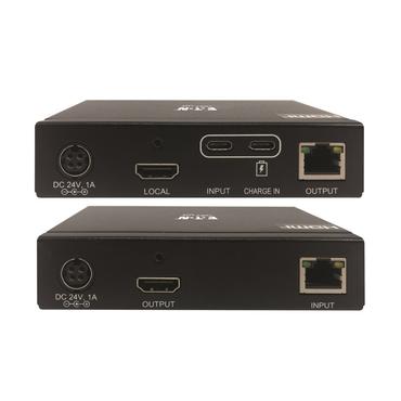 Eaton Tripp Lite Series USB C to HDMI over Cat6 Extender Kit with KVM Support, 4K 60Hz, 4:4:4, Transmitter/Receiver, USB, PoC, HDCP 2.2, up to 230 ft., TAA; - f&ouml;rl&auml;ngd r&auml;ckvidd f&ouml;r audio/video - HDMI, USB-C - TAA-kompatibel