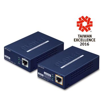 PLANET LRP-101U-KIT netværk forlænger Netværkssender & -modtager Blå 10, 100 Mbit/s
