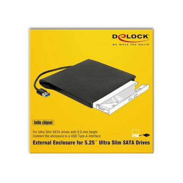 Delock 5.25" External Enclosure Ultra Slim SATA > USB 3.0