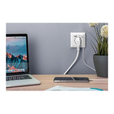 Digitus Socket with 2 USB ports strømforsyningsadapter