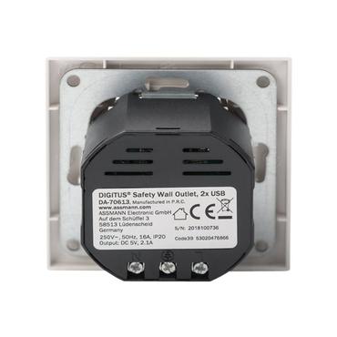 Digitus Socket with 2 USB ports strømforsyningsadapter