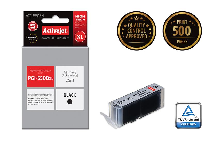 Activejet ACC-550BN bl&aelig;k (erstatning for Canon PGI-550BK; Supreme; 25 ml; sort)