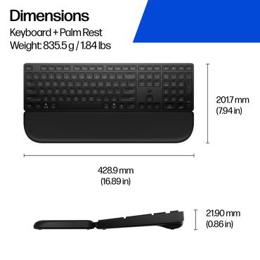 HP Multi-Device Dual-Mode Keyboard with Palm Rest 580K
