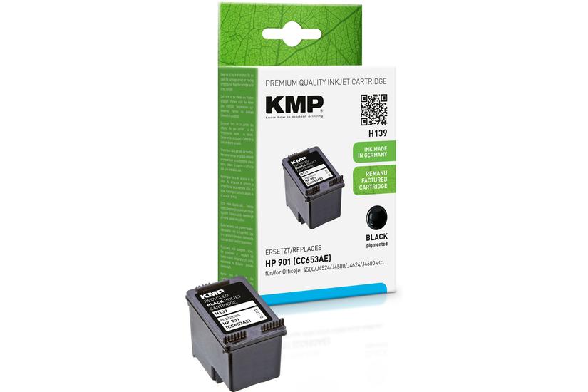 KMP H139 - svart - kompatibel - bl&auml;ckpatron (alternativ f&ouml;r: HP 901, HP CC653AE)